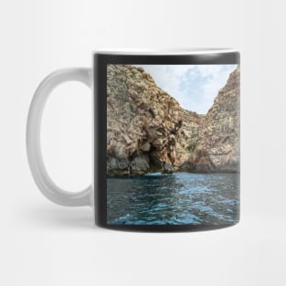 Rocky edges near Blue Grotto, Malta Mug